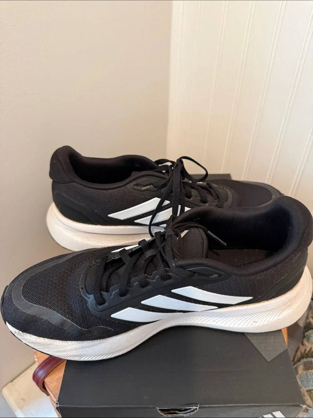 Adidas Black & White RUNFALCON 5 Shoes